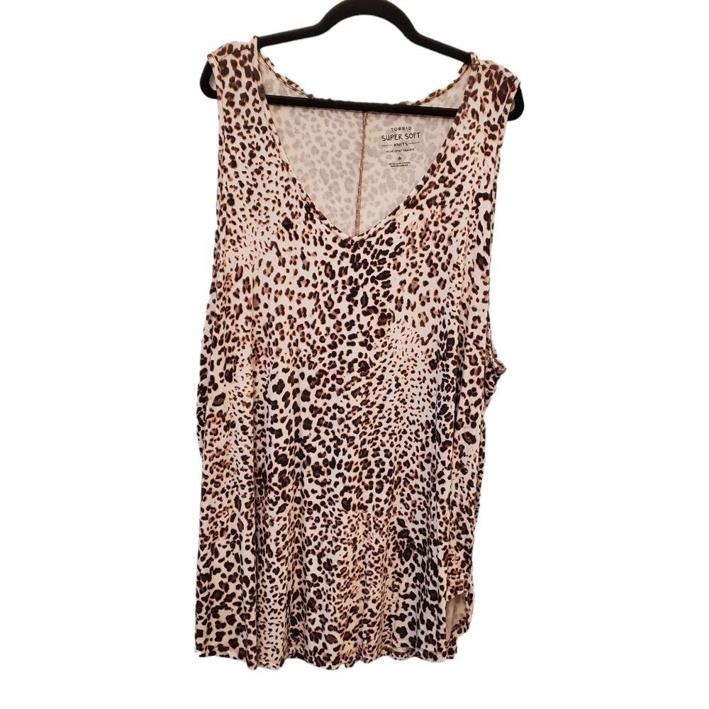 Torrid Size 6 Stretchy Leopard Print Tunic Tank